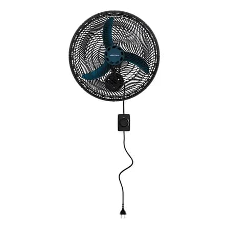 Foto de Ventilador De Parede Ventisol New Azul 3 Velocidades Estrutura Preto Diâmetro 50 Cm Material Das Pás Plástico