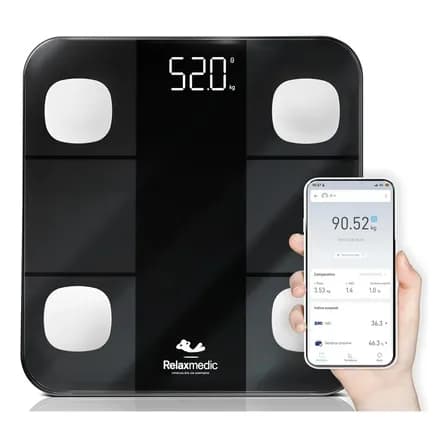 Foto de Balança Digital Corporal Bioimpedância Aplicativo Bluetooth Relaxmedic