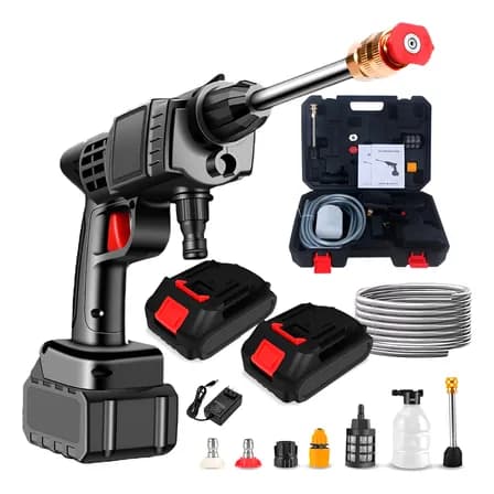 Foto de Lavadora Lava Jato Portátil Pressão 2 Baterias + Maleta Preto 127/220v 50 Hz X 60 Hz