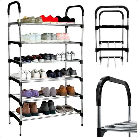 Foto de Sapateira Organizador Vertical 6 Prateleiras 18 Pares Inox Aço Inox