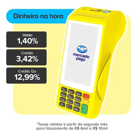 Foto de Maquininha De Cartão Pro 3 Mercado Pago Point Amarela Vivo 4g/Wifi/Nfc