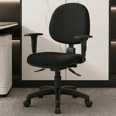 Foto de Cadeira de Escritório Executiva Ergonômica com Apoio de Braços Ajustável Scarparo Preta