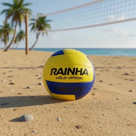 Foto de Bola De Volei Oficial 2.0 Rainha Quadra Ultra Power Amarelo e azul Areia Tamanho 5 Macia Costurada Câmara Butil Para Treino e Jogo