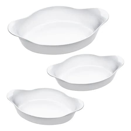 Foto de Marinex Conjunto de Assadeiras Oval Opaline 3 Peças Branco