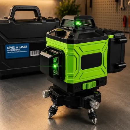 Foto de Nível Laser 12 Linhas Verde 30m Recarregável C/ Controle Pro