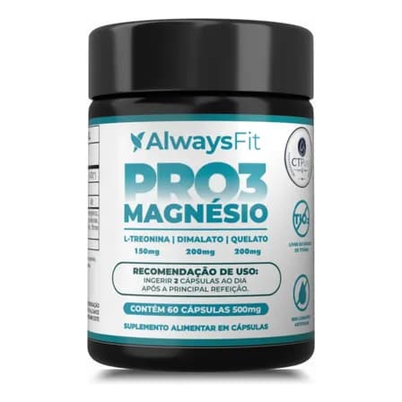 Foto de Pro3magnésio Always Fit | L-treonina, Quelato E Dimalato | 60 Cápsulas