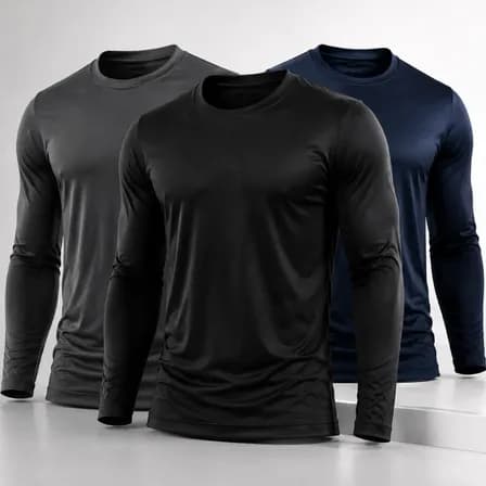 Foto de Kit Camisa Masculina Segunda Pele Proteção Solar Uv Dry Fit