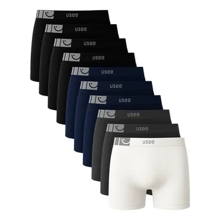 Foto de Kit Com 10 Cuecas Boxer Microfibra Adulto Usee Brasil
