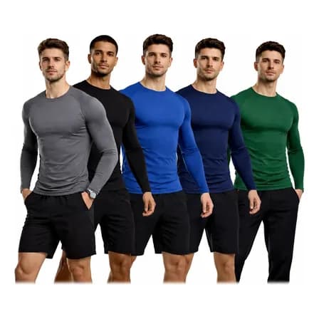 Foto de Kit 5 Camiseta Térmica Premium Segunda Pele Proteção Uv Dry