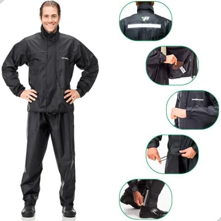 Foto de Capa Chuva Impermeável Pantaneiro Nylon Conjunto Motoqueiro