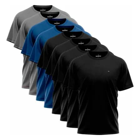 Foto de Kit 8 Camisas Sandrini Dry- Fit Masculina Caminhada Academia