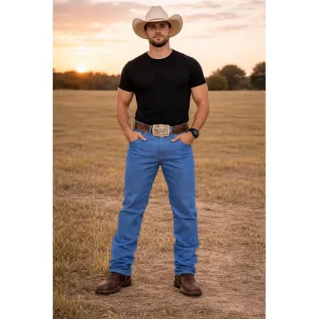 Foto de Calça Country Masculina Jeans Western Cowboy Rodeio Elastano