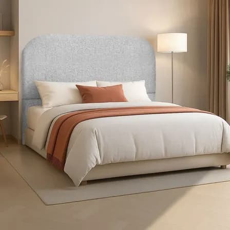 Foto de Cabeceira Organica 160cm Para Cama Box Queen Boucle Premium